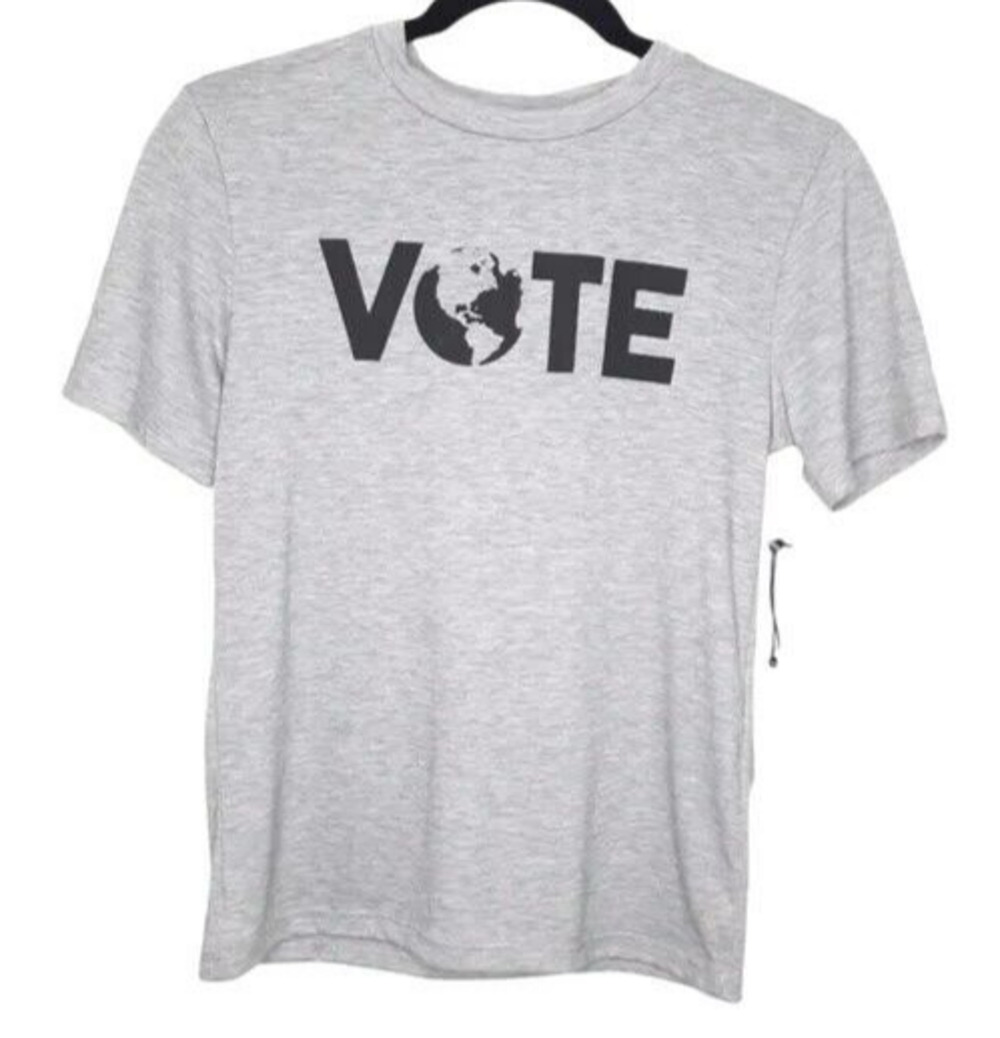 Treasure & Bond VOTE Globe Graphic Tee Size Small (7-8) Heather Grey NWT SOFT
